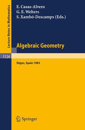 Casas-Alvero / Xambo-Descamps / Welters |  Algebraic Geometry, Sitges (Barcelona) 1983 | Buch |  Sack Fachmedien