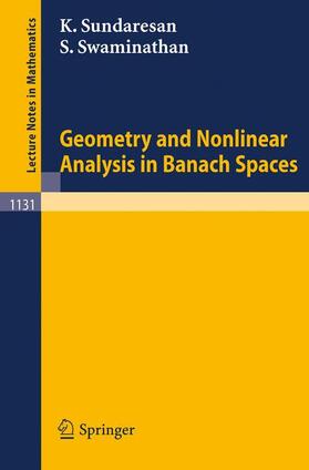 Swaminathan / Sundaresan |  Geometry and Nonlinear Analysis in Banach Spaces | Buch |  Sack Fachmedien