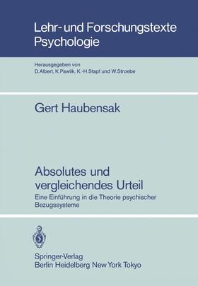 Haubensak |  Absolutes und vergleichendes Urteil | Buch |  Sack Fachmedien