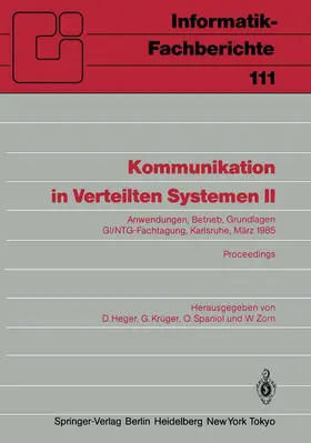 Heger / Zorn / Krüger |  Kommunikation in Verteilten Systemen II | Buch |  Sack Fachmedien