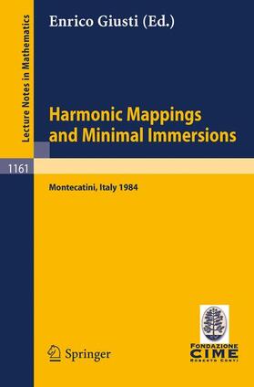 Giusti |  Harmonic Mappings and Minimal Immersion | Buch |  Sack Fachmedien