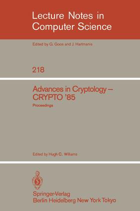 Williams |  Advances in Cryptology | Buch |  Sack Fachmedien