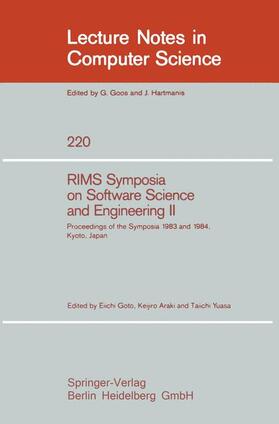 Goto / Yuasa / Araki |  RIMS Symposium on Software Science and Engineering II | Buch |  Sack Fachmedien