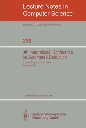 Siekmann |  8th International Conference on Automated Deduction | Buch |  Sack Fachmedien