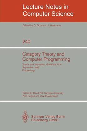 Pitt / Rydeheard / Abramsky |  Category Theory and Computer Programming | Buch |  Sack Fachmedien