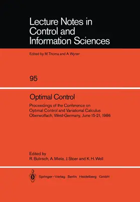 Bulirsch / Well / Miele |  Optimal Control | Buch |  Sack Fachmedien