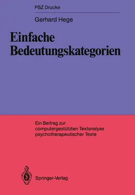 Hege |  Einfache Bedeutungskategorien | Buch |  Sack Fachmedien