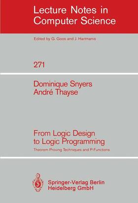 Thayse / Snyers |  From Logic Design to Logic Programming | Buch |  Sack Fachmedien