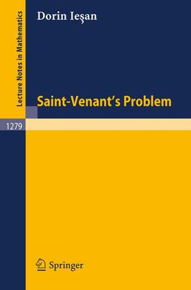 Iesan |  Saint-Venant's Problem | Buch |  Sack Fachmedien