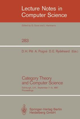 Pitt / Rydeheard / Poigne |  Category Theory and Computer Science | Buch |  Sack Fachmedien
