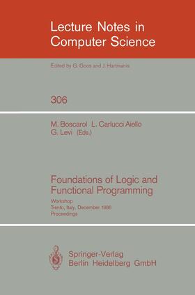 Boscarol / Levi / Carlucci Aiello |  Foundations of Logic and Functional Programming | Buch |  Sack Fachmedien
