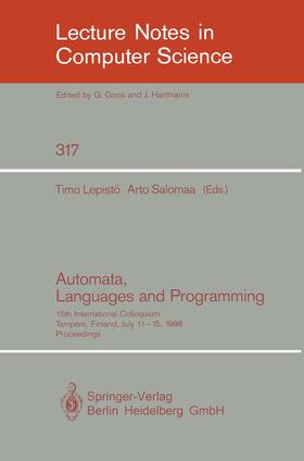 Salomaa / Lepistö |  Automata, Languages and Programming | Buch |  Sack Fachmedien