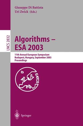 Zwick / Di Battista |  Algorithms - ESA 2003 | Buch |  Sack Fachmedien