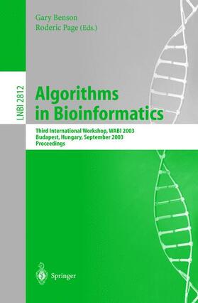 Page / Benson |  Algorithms in Bioinformatics | Buch |  Sack Fachmedien