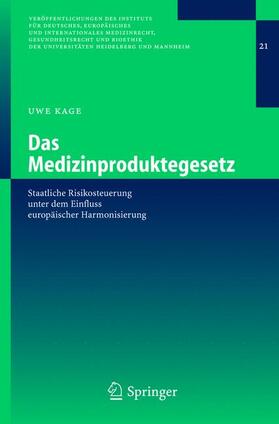 Kage |  Das Medizinproduktegesetz | Buch |  Sack Fachmedien