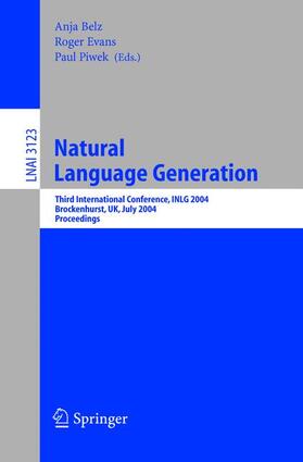 Belz / Piwek / Evans |  Natural Language Generation | Buch |  Sack Fachmedien