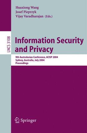 Wang / Varadharajan / Pieprzyk |  Information Security and Privacy | Buch |  Sack Fachmedien