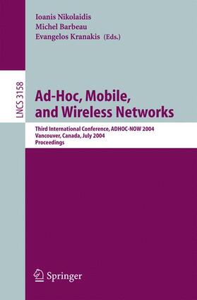 Nikolaidis / Kranakis / Barbeau |  Ad-Hoc, Mobile, and Wireless Networks | Buch |  Sack Fachmedien