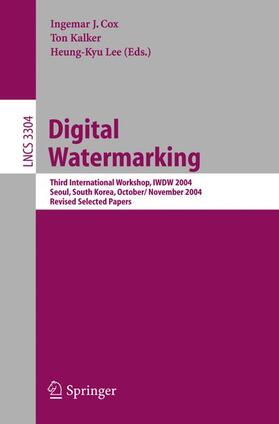 Cox / Lee / Kalker |  Digital Watermarking | Buch |  Sack Fachmedien