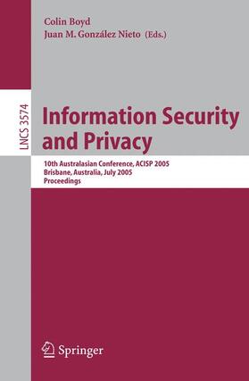 González Nieto / Boyd |  Information Security and Privacy | Buch |  Sack Fachmedien