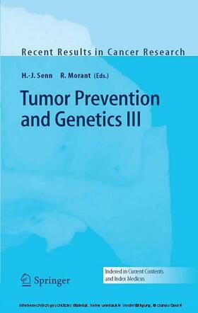 Senn / Morant / Morant. |  Tumor Prevention and Genetics III | eBook | Sack Fachmedien