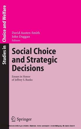 Austen-Smith / Duggan / Duggan. |  Social Choice and Strategic Decisions | eBook | Sack Fachmedien