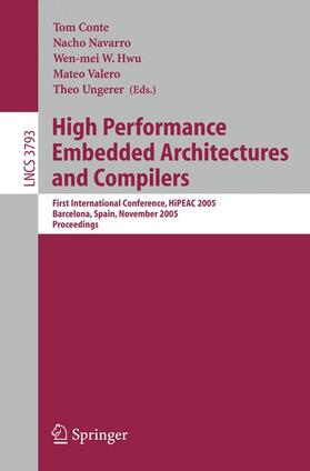 Conte / Navarro / Ungerer |  High Performance Embedded Architectures and Compilers | Buch |  Sack Fachmedien