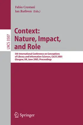 Crestani / Ruthven |  Information Context: Nature, Impact, and Role | eBook | Sack Fachmedien