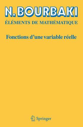 Bourbaki |  Fonctions d'une variable réelle | Buch |  Sack Fachmedien