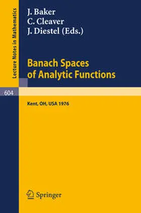 Baker / Cleaver / Diestel |  Banach Spaces of Analytic Functions. | eBook | Sack Fachmedien