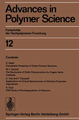 Cantow / Dall’Asta / Prins |  Advances in Polymer Science | eBook | Sack Fachmedien