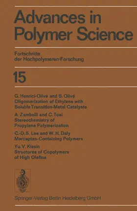 Cantow / Dall’Asta / Prins |  Advances in Polymer Science / Fortschritte der Hochpolymeren-Forschung | eBook | Sack Fachmedien