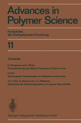 Cantow / Dall’Asta / Schulz |  Advances in Polymer Science | eBook | Sack Fachmedien