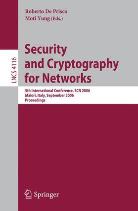 Yung / De Prisco |  Security and Cryptography for Networks | Buch |  Sack Fachmedien