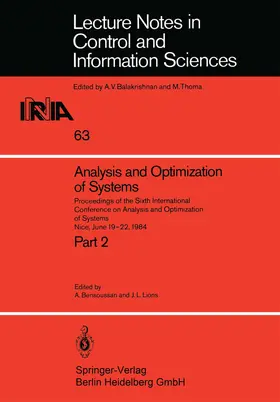 Bensoussan / Lions |  Analysis and Optimization of Systems | eBook | Sack Fachmedien