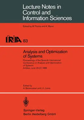 Bensoussan / Lions |  Analysis and Optimization of Systems | eBook | Sack Fachmedien