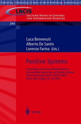 Benvenuti / Farina / de Santis |  Positive Systems: Theory and Applications | Buch |  Sack Fachmedien
