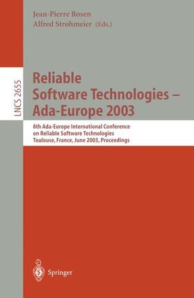 Strohmeier / Rosen |  Reliable Software Technologies -- Ada-Europe 2003 | Buch |  Sack Fachmedien