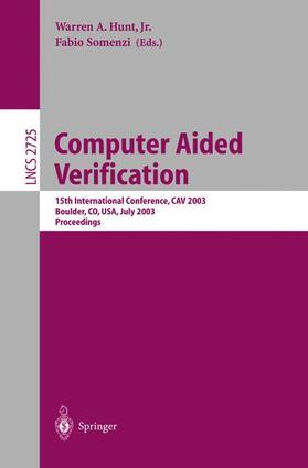 Somenzi / Hunt, Jr. / Hunt |  Computer Aided Verification | Buch |  Sack Fachmedien