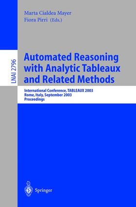 Pirri / Cialdea Mayer |  Automated Reasoning with Analytic Tableaux and Related Methods | Buch |  Sack Fachmedien