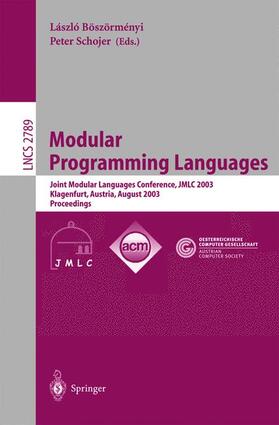 Schojer / Böszörményi |  Modular Programming Languages | Buch |  Sack Fachmedien