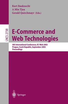 Bauknecht / Quirchmayr / Tjoa |  E-Commerce and Web Technologies | Buch |  Sack Fachmedien