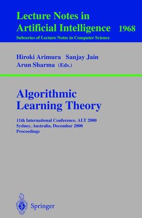 Arimura / Sharma / Jain |  Algorithmic Learning Theory | Buch |  Sack Fachmedien