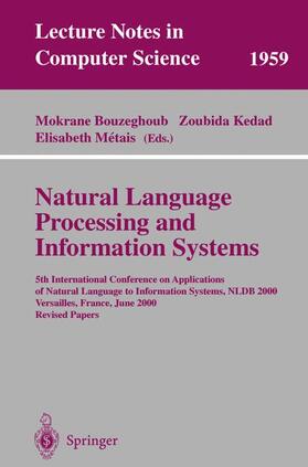 Bouzeghoub / Metais / Kedad |  Natural Language Processing and Information Systems | Buch |  Sack Fachmedien