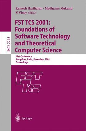 Hariharan / Vinay / Mukund |  FST TCS 2001: Foundations of Software Technology and Theoretical Computer Science | Buch |  Sack Fachmedien