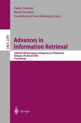 Crestani / Rijsbergen / Girolami |  Advances in Information Retrieval | Buch |  Sack Fachmedien