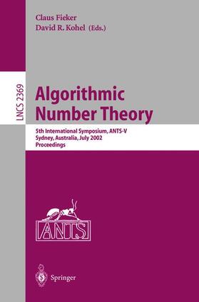 Kohel / Fieker |  Algorithmic Number Theory | Buch |  Sack Fachmedien