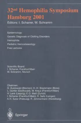 Schramm / Scharrer |  32nd Hemophilia Symposium Hamburg 2001 | Buch |  Sack Fachmedien