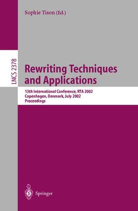Tison |  Rewriting Techniques and Applications | Buch |  Sack Fachmedien
