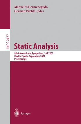 Puebla / Hermenegildo |  Static Analysis | Buch |  Sack Fachmedien
